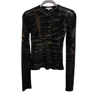 COTTONCITIZEN Tie Dye Long Sleeve Mesh Top XS Desert Mirage Ripple USA